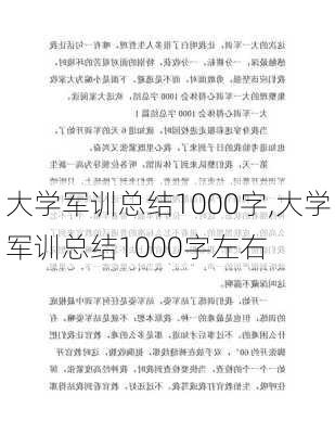 大学军训总结1000字,大学军训总结1000字左右