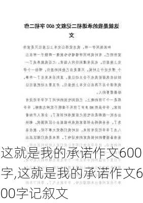 这就是我的承诺作文600字,这就是我的承诺作文600字记叙文