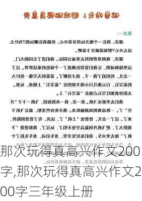 那次玩得真高兴作文200字,那次玩得真高兴作文200字三年级上册