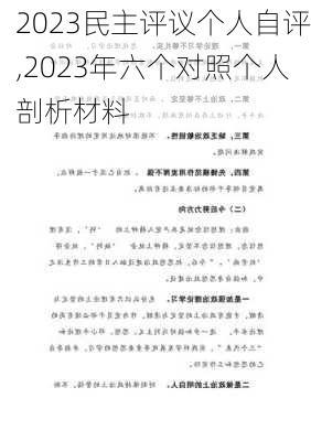 2023民主评议个人自评,2023年六个对照个人剖析材料