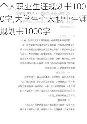 个人职业生涯规划书1000字,大学生个人职业生涯规划书1000字