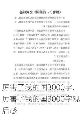 厉害了我的国3000字,厉害了我的国3000字观后感