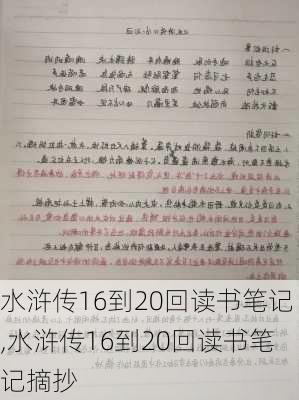 水浒传16到20回读书笔记,水浒传16到20回读书笔记摘抄