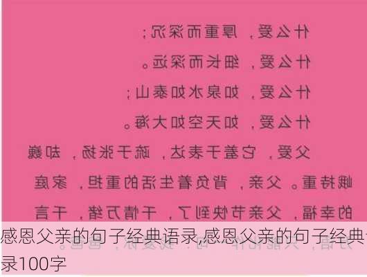 感恩父亲的句子经典语录,感恩父亲的句子经典语录100字