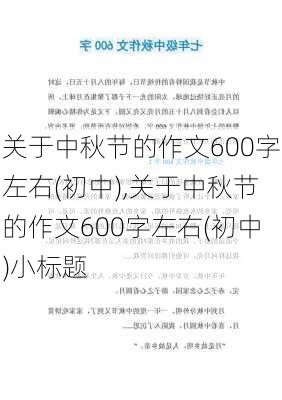 关于中秋节的作文600字左右(初中),关于中秋节的作文600字左右(初中)小标题