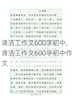 清洁工作文600字初中,清洁工作文600字初中作文