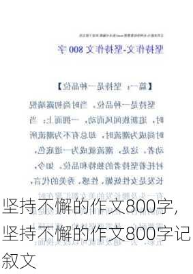 坚持不懈的作文800字,坚持不懈的作文800字记叙文