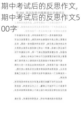 期中考试后的反思作文,期中考试后的反思作文500字