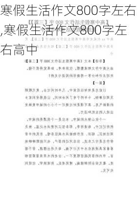 寒假生活作文800字左右,寒假生活作文800字左右高中