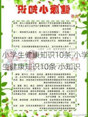 小学生健康知识10条,小学生健康知识10条 小知识