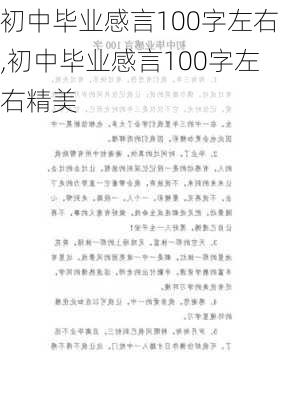 初中毕业感言100字左右,初中毕业感言100字左右精美