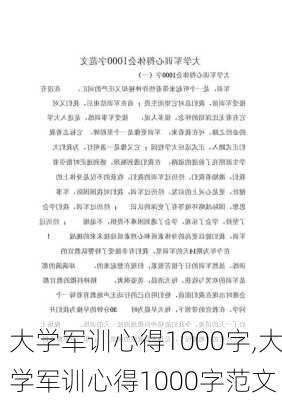 大学军训心得1000字,大学军训心得1000字范文