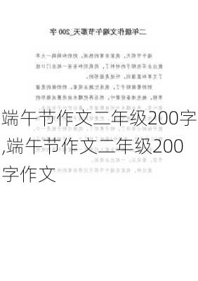 端午节作文二年级200字,端午节作文二年级200字作文