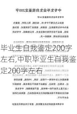 毕业生自我鉴定200字左右,中职毕业生自我鉴定200字左右