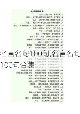 名言名句100句,名言名句100句合集