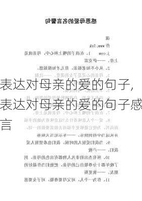 表达对母亲的爱的句子,表达对母亲的爱的句子感言