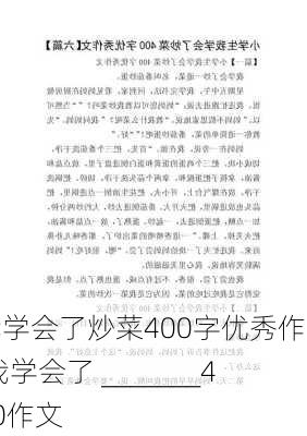 我学会了炒菜400字优秀作文,我学会了 _______400作文