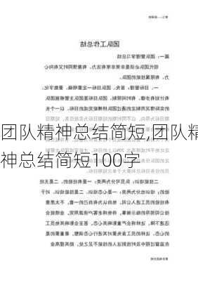 团队精神总结简短,团队精神总结简短100字