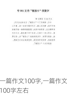 一篇作文100字,一篇作文100字左右