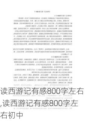 读西游记有感800字左右,读西游记有感800字左右初中