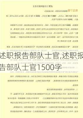 述职报告部队士官,述职报告部队士官1500字