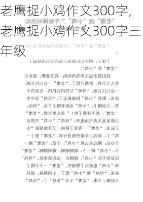 老鹰捉小鸡作文300字,老鹰捉小鸡作文300字三年级