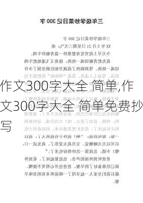 作文300字大全 简单,作文300字大全 简单免费抄写