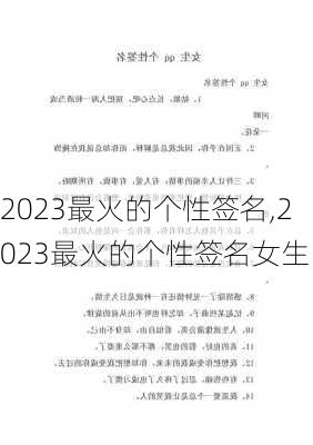 2023最火的个性签名,2023最火的个性签名女生