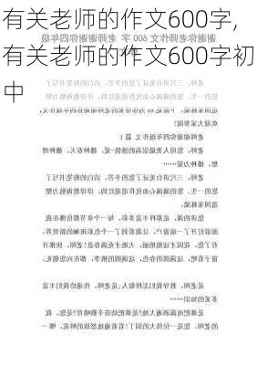 有关老师的作文600字,有关老师的作文600字初中