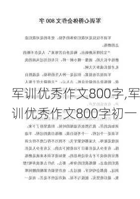 军训优秀作文800字,军训优秀作文800字初一