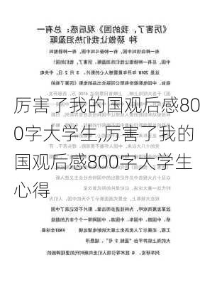 厉害了我的国观后感800字大学生,厉害了我的国观后感800字大学生心得