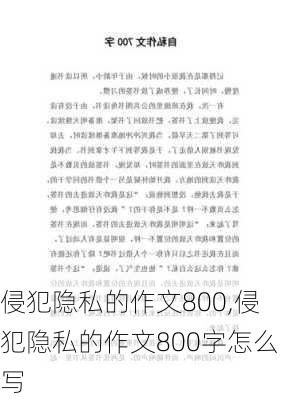 侵犯隐私的作文800,侵犯隐私的作文800字怎么写