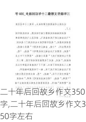 二十年后回故乡作文350字,二十年后回故乡作文350字左右