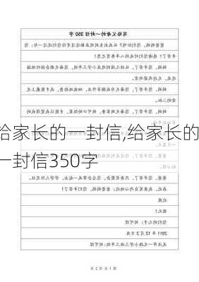 给家长的一封信,给家长的一封信350字