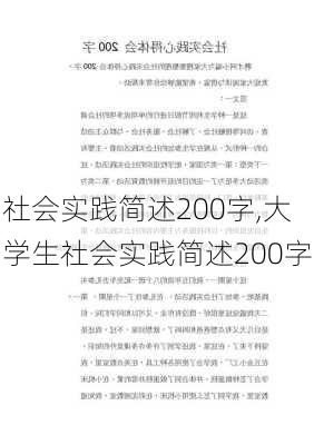 社会实践简述200字,大学生社会实践简述200字