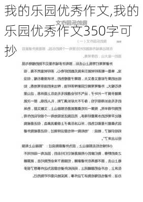 我的乐园优秀作文,我的乐园优秀作文350字可抄