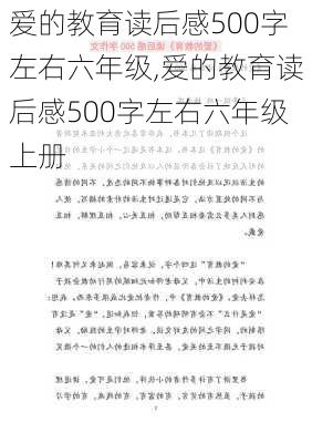 爱的教育读后感500字左右六年级,爱的教育读后感500字左右六年级上册