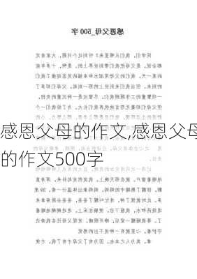 感恩父母的作文,感恩父母的作文500字