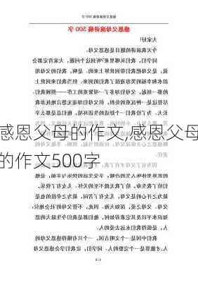 感恩父母的作文,感恩父母的作文500字