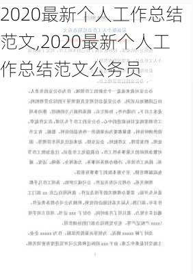 2020最新个人工作总结范文,2020最新个人工作总结范文公务员