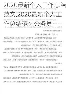 2020最新个人工作总结范文,2020最新个人工作总结范文公务员