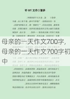 母亲的一天作文700字,母亲的一天作文700字初中