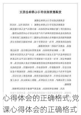 心得体会的正确格式,党课心得体会的正确格式