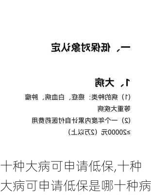 十种大病可申请低保,十种大病可申请低保是哪十种病