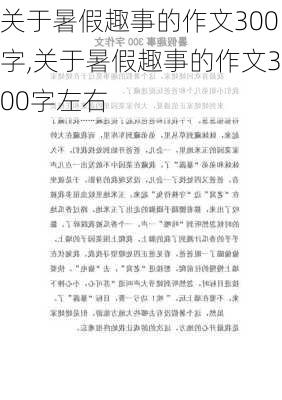 关于暑假趣事的作文300字,关于暑假趣事的作文300字左右