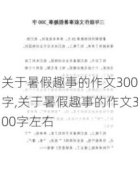 关于暑假趣事的作文300字,关于暑假趣事的作文300字左右