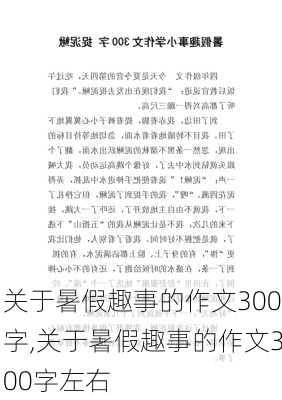 关于暑假趣事的作文300字,关于暑假趣事的作文300字左右