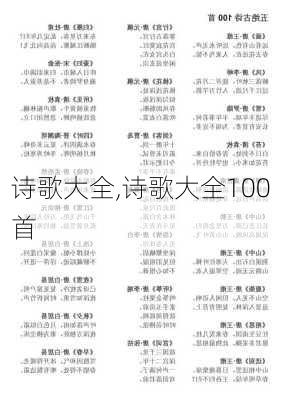 诗歌大全,诗歌大全100首