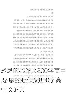 感恩的心作文800字高中,感恩的心作文800字高中议论文