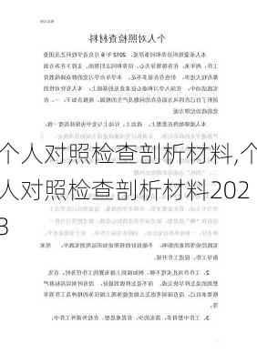 个人对照检查剖析材料,个人对照检查剖析材料2023